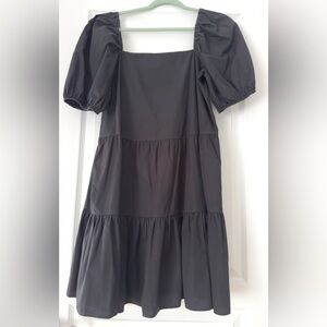 Black Puff Sleeve Dress with square neck from H & M